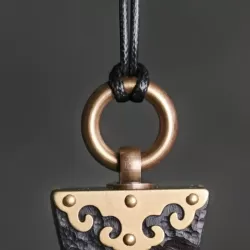 Ebony Wood & Brass Arrowhead Pendant Necklace Ebony Wood & Brass Arrowhead Pendant Necklace
