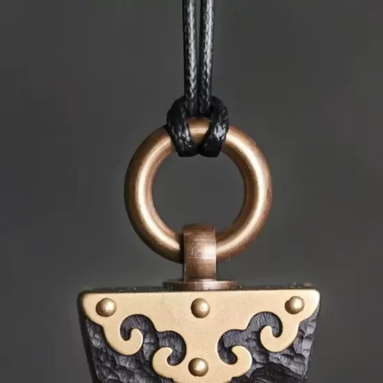 Ebony Wood & Brass Arrowhead Pendant Necklace Ebony Wood & Brass Arrowhead Pendant Necklace