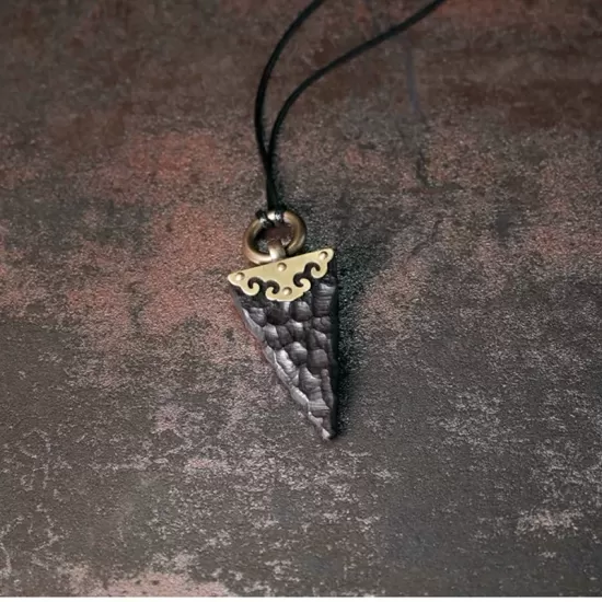Ebony Wood & Brass Arrowhead Pendant Necklace Ebony Wood & Brass Arrowhead Pendant Necklace
