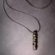 Ebony Wood & Brass Coil Pendant Necklace