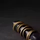 Ebony Wood & Brass Coil Pendant Necklace
