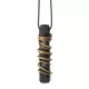 Ebony Wood & Brass Coil Pendant Necklace