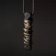 Ebony Wood & Brass Coil Pendant Necklace