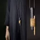 Ebony Wood & Brass Stick Pendant Necklace Ebony Wood & Brass Stick Pendant Necklace
