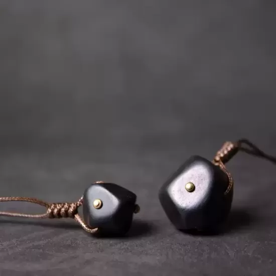 Ebony Wood Pebble Pendant Necklace Ebony Wood Pebble Pendant Necklace