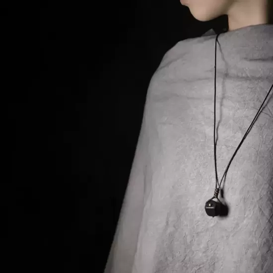 Ebony Wood Pebble Pendant Necklace Ebony Wood Pebble Pendant Necklace