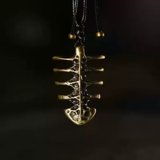Fishbone Brass Pendant Necklace Fishbone Brass Pendant Necklace