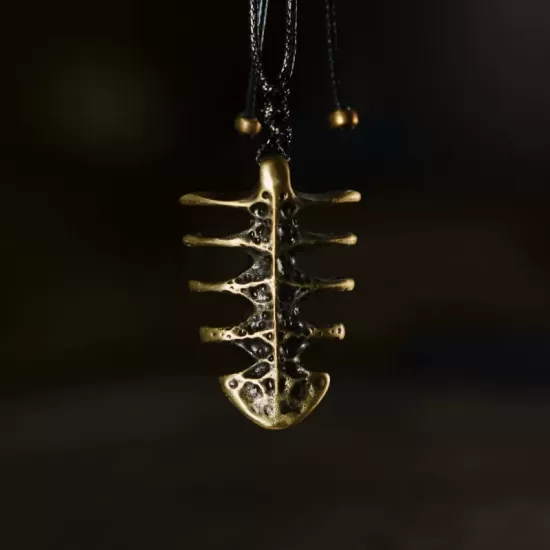Fishbone Brass Pendant Necklace Fishbone Brass Pendant Necklace