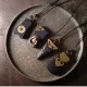 Handcrafted Ebony Wood & Brass Pendant Necklace Handcrafted Ebony Wood & Brass Pendant Necklace