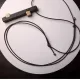 Long Ebony Wood & Brass Bar Pendant Necklace