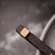 Long Ebony Wood & Brass Bar Pendant Necklace