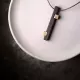 Long Ebony Wood & Brass Bar Pendant Necklace