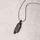 Long Ebony Wood & Brass Inlay Pendant Necklace Long Ebony Wood & Brass Inlay Pendant Necklace
