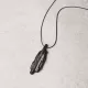 Long Ebony Wood & Brass Inlay Pendant Necklace Long Ebony Wood & Brass Inlay Pendant Necklace