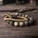 Matte Golden Obsidian Bull Skull Double-Wrap Bracelet Matte Golden Obsidian Bull Skull Double-Wrap Bracelet