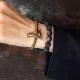 Matte Golden Obsidian Bull Skull Double-Wrap Bracelet Matte Golden Obsidian Bull Skull Double-Wrap Bracelet