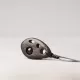 Perforated Ebony Wood & Obsidian Pendant Necklace Perforated Ebony Wood & Obsidian Pendant Necklace
