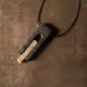 Rectangular Ebony Wood & Brass Pendant Necklace Rectangular Ebony Wood & Brass Pendant Necklace