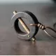 Round Ebony Wood & Brass Bar Pendant Necklace Round Ebony Wood & Brass Bar Pendant Necklace