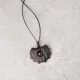 Sculpted Ebony Wood & Obsidian Pendant Necklace