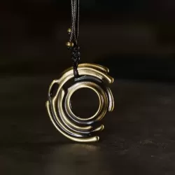 Spiral Brass Statement Pendant Necklace