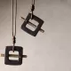 Square Ebony Wood & Brass Bar Pendant Necklace Square Ebony Wood & Brass Bar Pendant Necklace