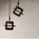 Square Ebony Wood & Brass Bar Pendant Necklace Square Ebony Wood & Brass Bar Pendant Necklace