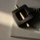 Square Ebony Wood & Brass Bar Pendant Necklace Square Ebony Wood & Brass Bar Pendant Necklace
