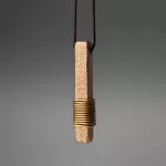Textured Brass Bar Pendant Necklace