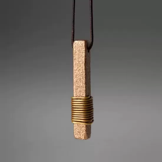 Textured Brass Bar Pendant Necklace Textured Brass Bar Pendant Necklace