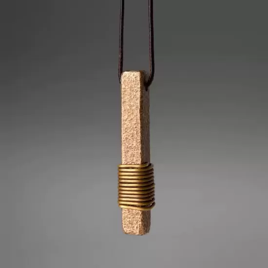 Textured Brass Bar Pendant Necklace Textured Brass Bar Pendant Necklace