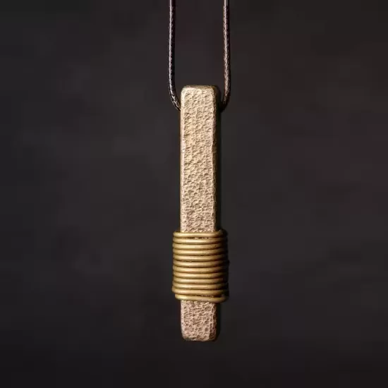 Textured Brass Bar Pendant Necklace Textured Brass Bar Pendant Necklace