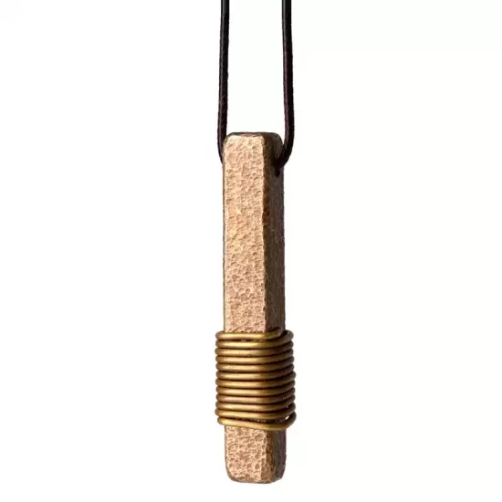 Textured Brass Bar Pendant Necklace Textured Brass Bar Pendant Necklace