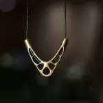 V-Shaped Brass Pendant Necklace