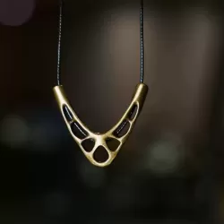V-Shaped Brass Pendant Necklace