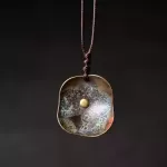 Verdigris Patina Rounded-Square Pendant Necklace