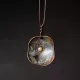 Verdigris Patina Rounded-Square Pendant Necklace