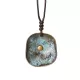 Verdigris Patina Rounded-Square Pendant Necklace